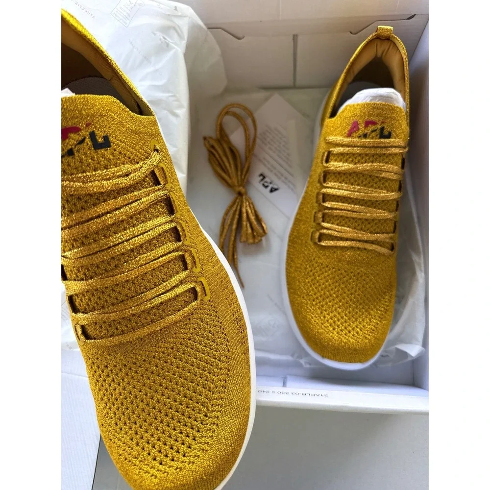 APL TechLoom Breeze Mens 24K Gold Running Shoes Size 10.5 Healthty Feet Strong‎